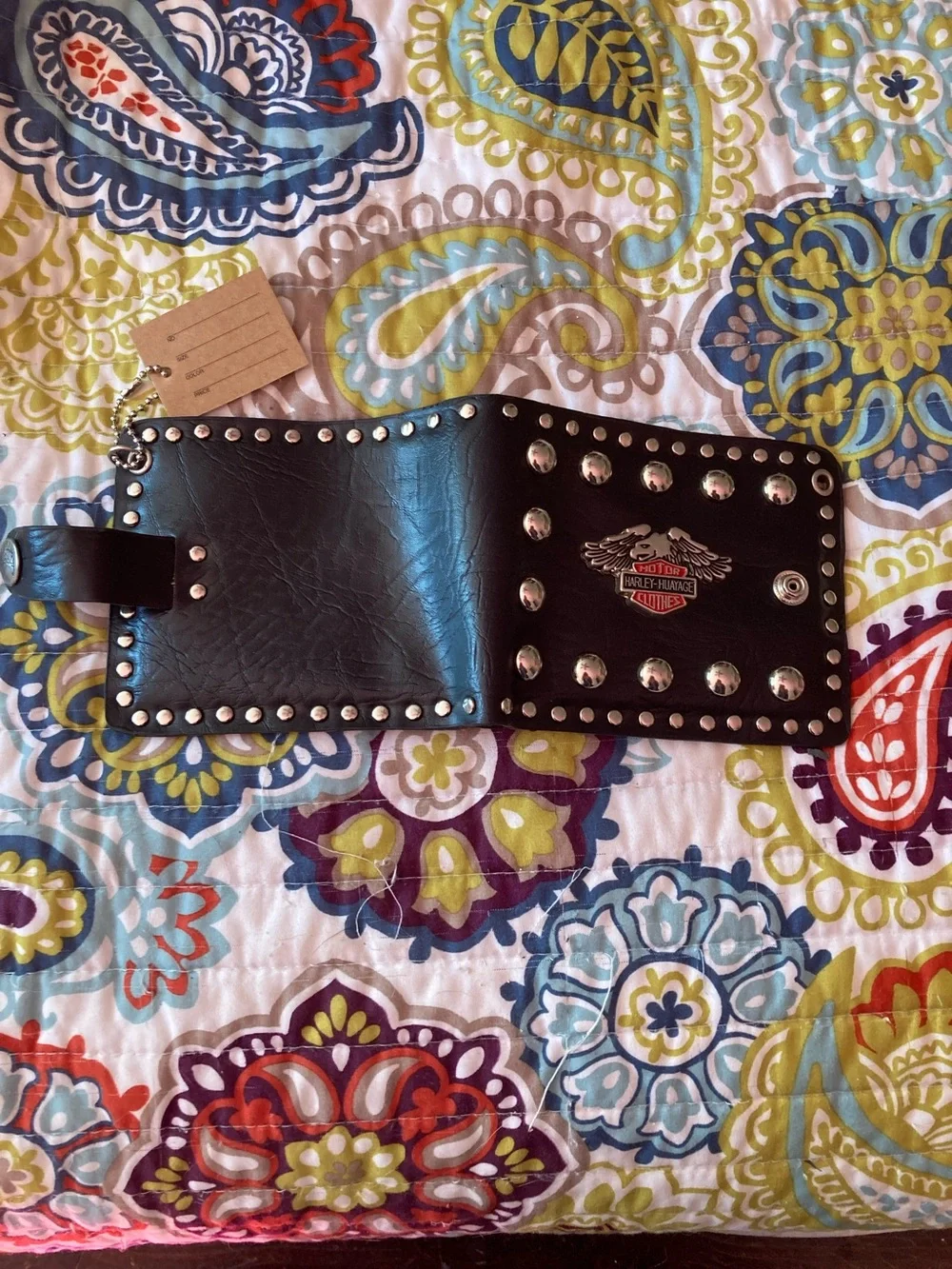 Harley-Huayage Studded Black Bifold Wallet